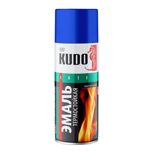 KUDO/ KU-5004 Эмаль термостойкая, синяя, аэрозоль 520мл
